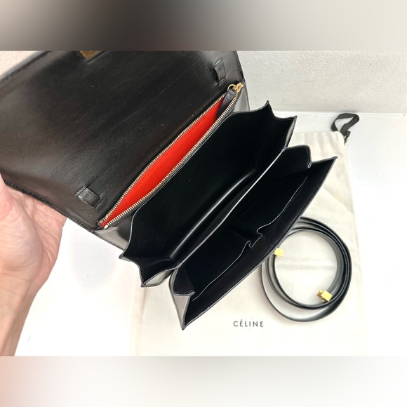 Auth CELINE Classic Smooth Calfskin Medium Box Bag w/ Strap - Picture 9 of 16